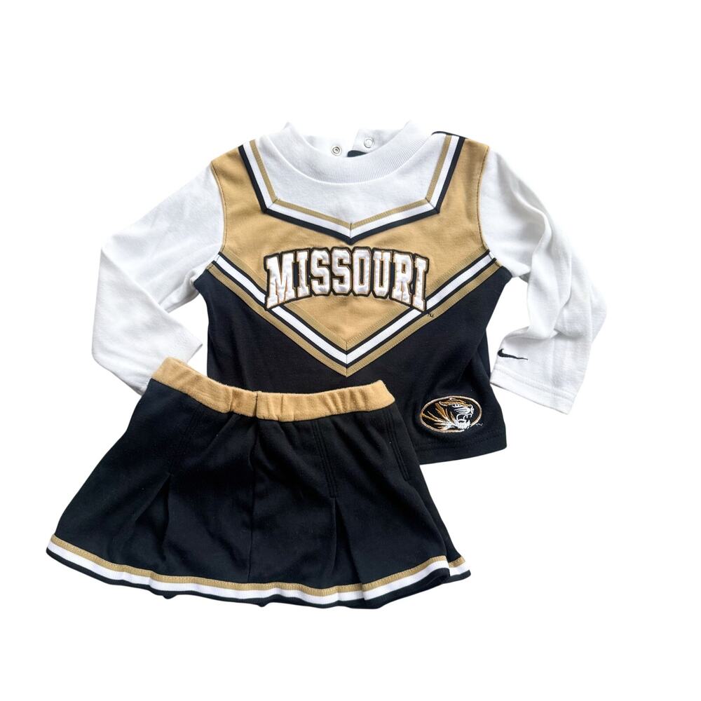 Vtg Nike University of Missouri Mizzou Tigers Cheerleader 2pc Outfit Size 18M